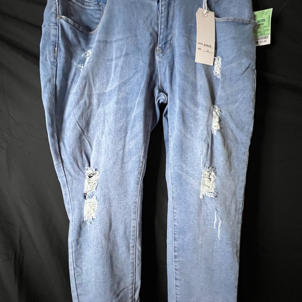 Blue Distressed high waisted skinny Jeans